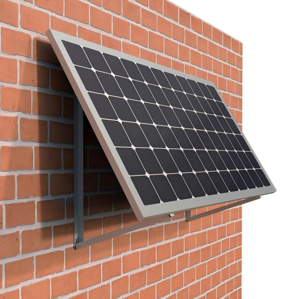 Wall-mounted solar panel support structure
